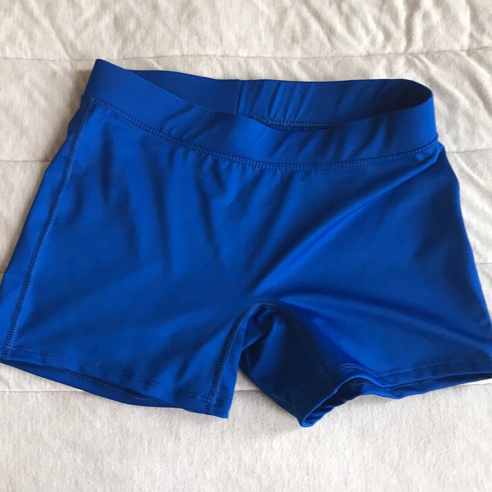 Blue spandex shorts